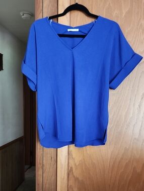 Staccato Cobalt Blue V-Neck Short Sleeve Tunic